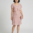 Makena | Poised Dot Line Knee Length Dress