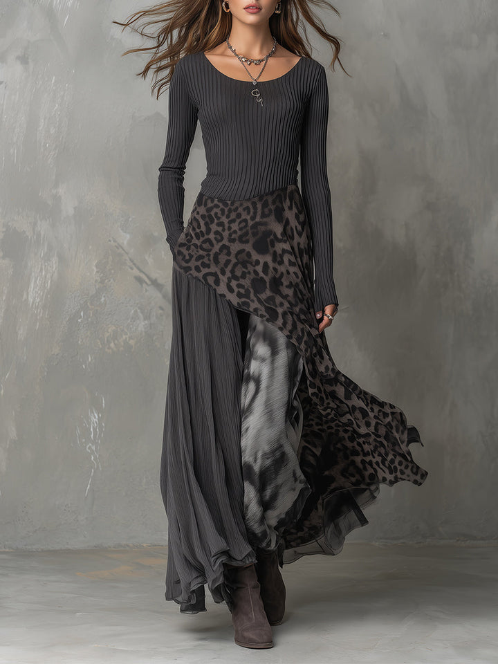 Bárbara | Bohemian Animal Print Maxi Dress