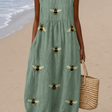 Mackenzie - Women's Sleeveless Printed Beach Midi Dress Loose