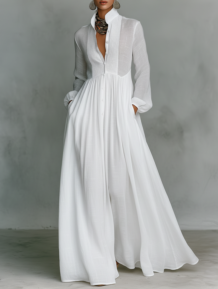 Selena | Flowing Maxi Dress with Elegant Front Buttons