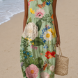 Piper - Women's Sleeveless Printed Beach Midi Dress Loose