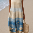 Kayla - Women's Sleeveless Printed Midi Casual Dress