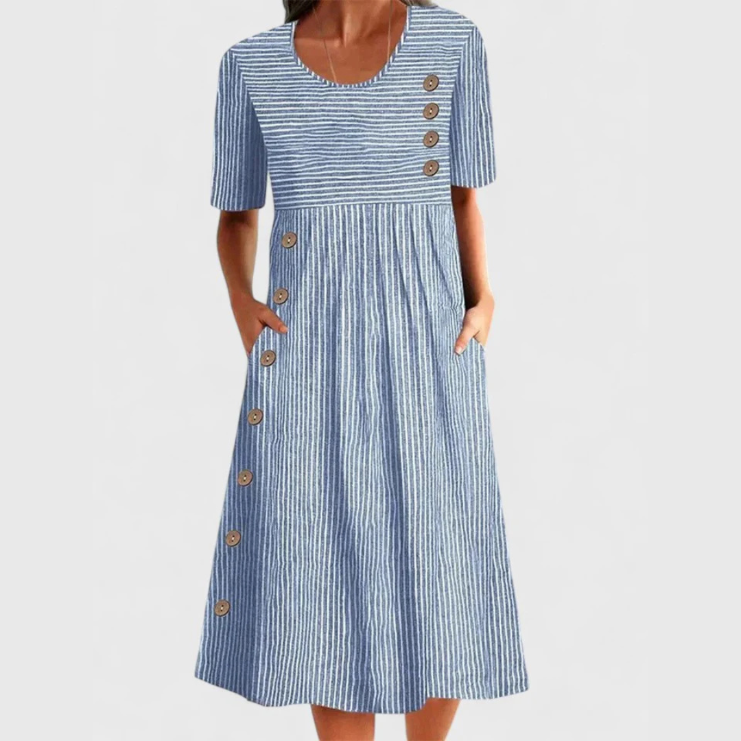 Julia | Striped Midi Dress Design