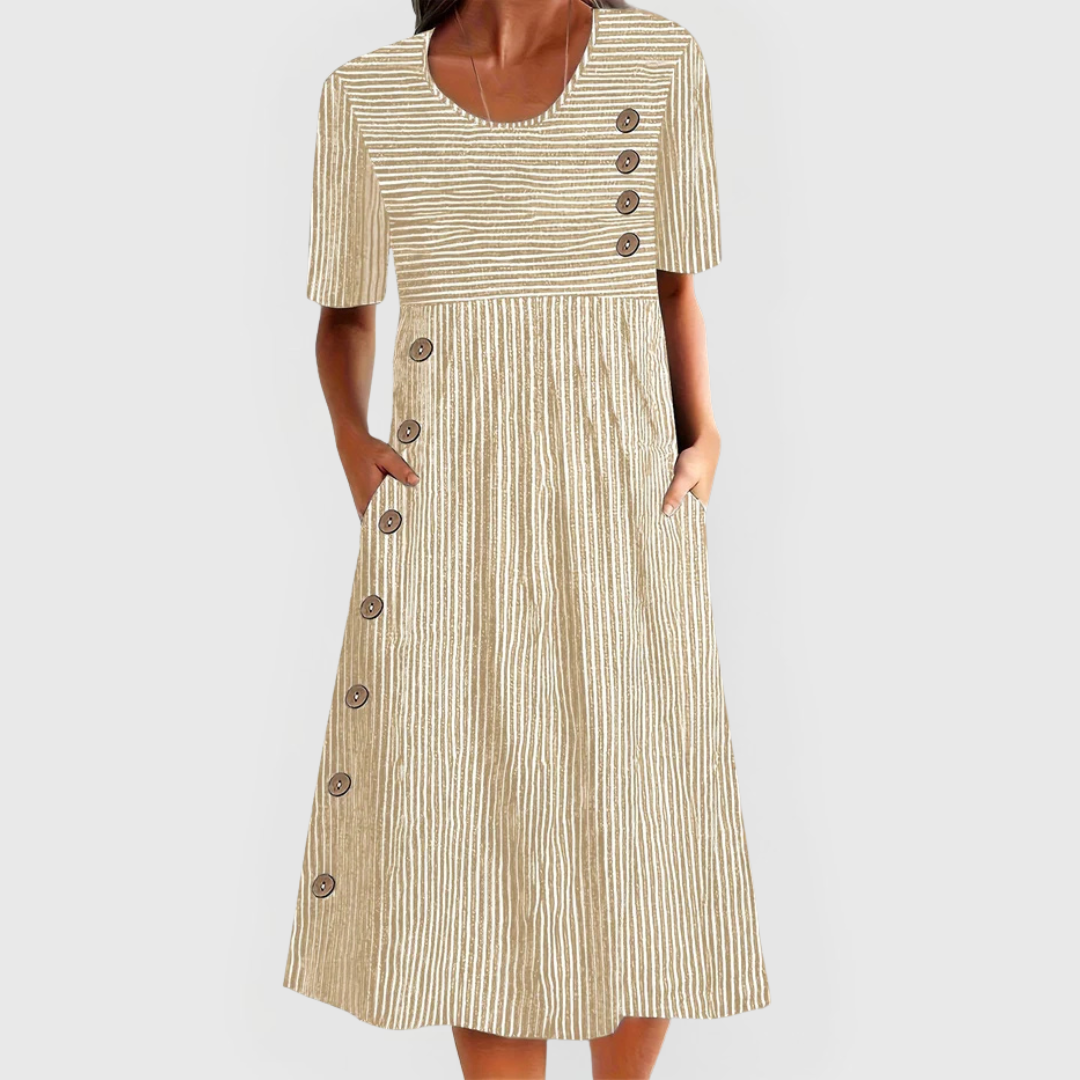 Julia | Striped Midi Dress Design