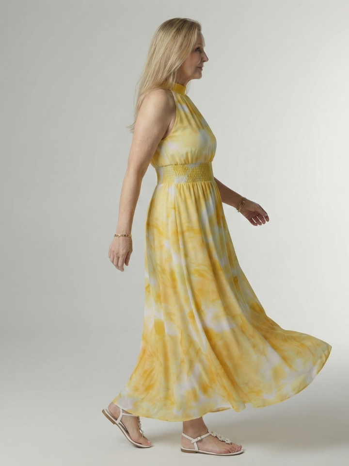 Brielle | V-Neck Short Sleeve Tiered Midi Dress