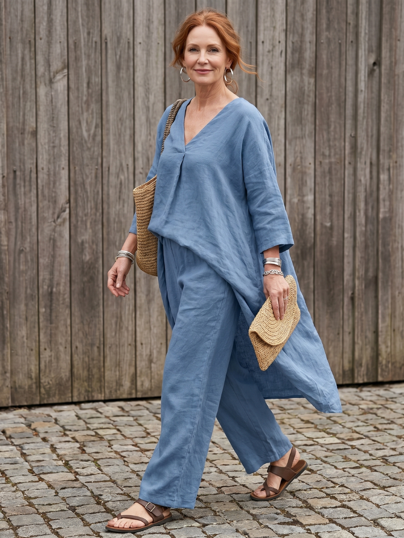 Brielle | V-Neck Short Sleeve Tiered Midi Dress