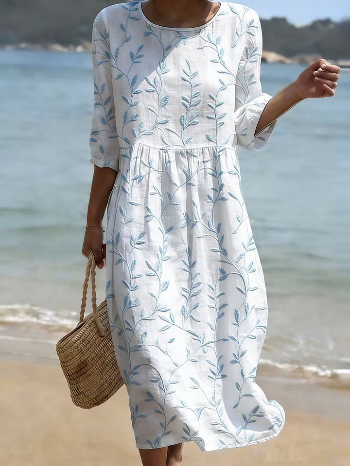 Vintage Floral Embroidered Dress