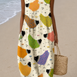 Megan - Women's Sleeveless Printed Midi Casual Dress