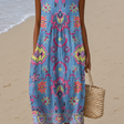 Zoe - Women's Sleeveless Printed Midi Dress