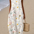 Hailey - Women's Sleeveless Printed Midi Casual Dress