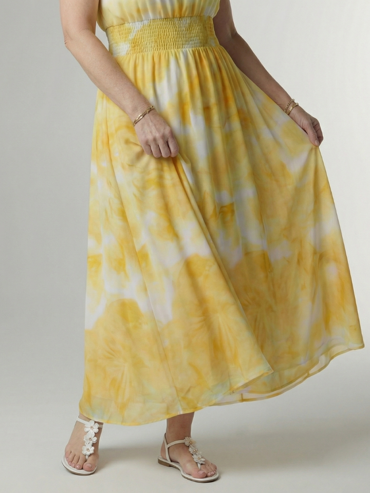 Brielle | V-Neck Short Sleeve Tiered Midi Dress