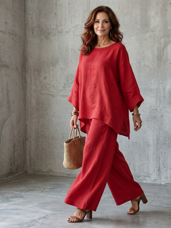 Prue | Oversized Tunic and Wide-Leg Trouser Ensemble