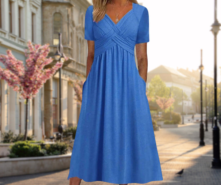 Amalia | Chic Midi Dress with a Wrap Design