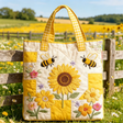 Sunflower Bee | Quilted Tote Bag