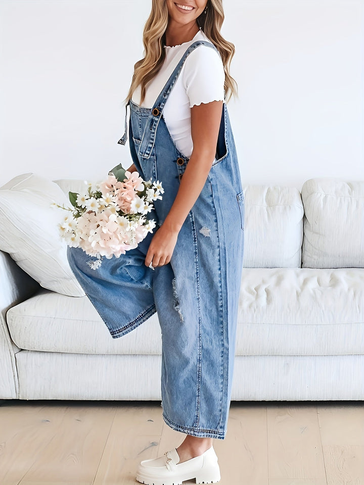 Brooklyn | Loose Denim Bib Overalls
