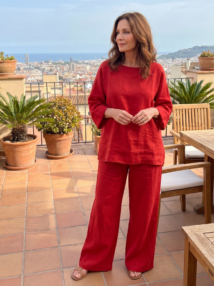 Prue | Oversized Tunic and Wide-Leg Trouser Ensemble
