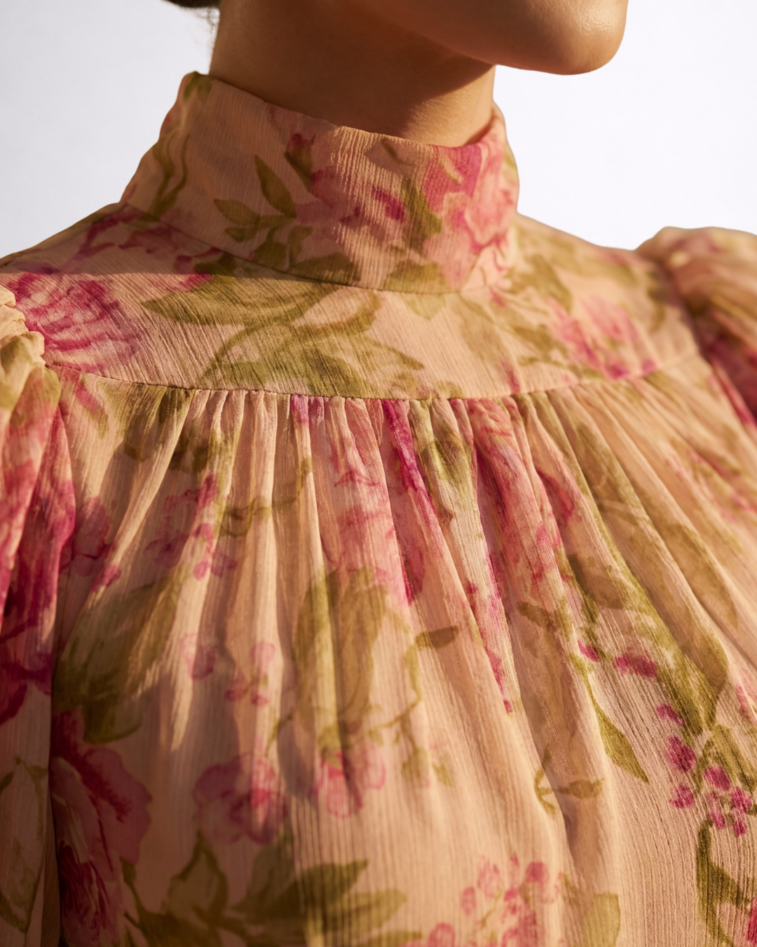 Rosario | Elegant Floral Chiffon Maxi Dress