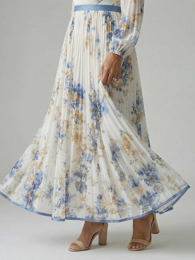 Rielle | Midi Dress with Pleated Wrap Design