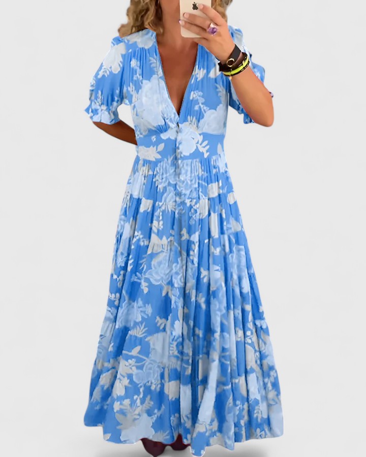 Miriam – V-Neck Floral Dress