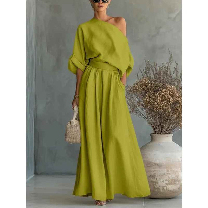 Lisa™ | Soft Off-Shoulder Top & Tapered Trousers Set