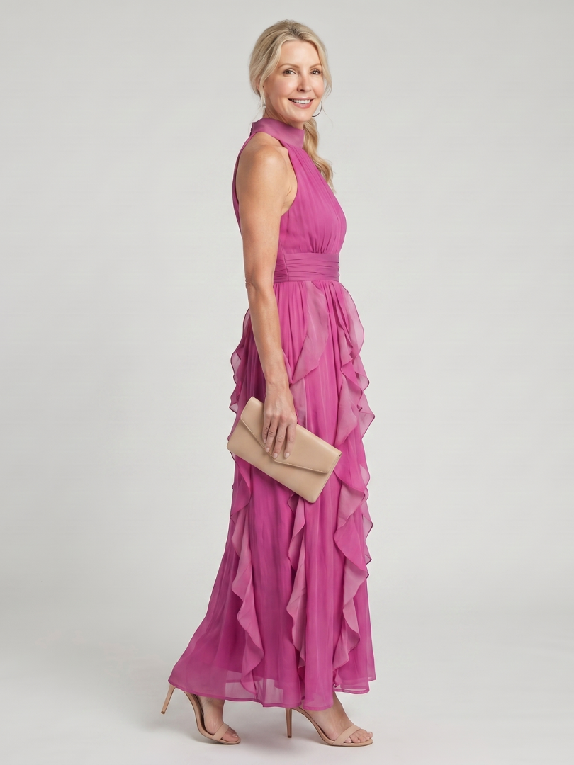 Brielle | V-Neck Short Sleeve Tiered Midi Dress