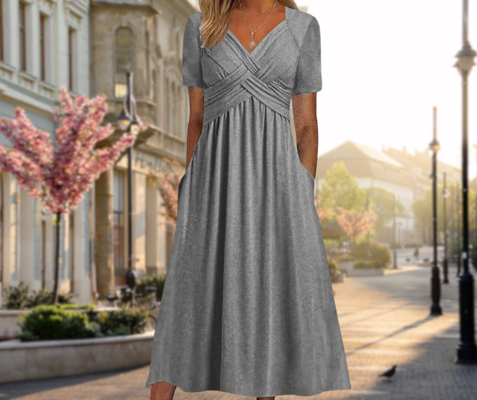 Amalia | Chic Midi Dress with a Wrap Design