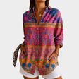 Vibrant Garden Mosaic Blouse