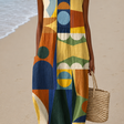 Grace - Women's Sleeveless Printed Midi Casual Dress