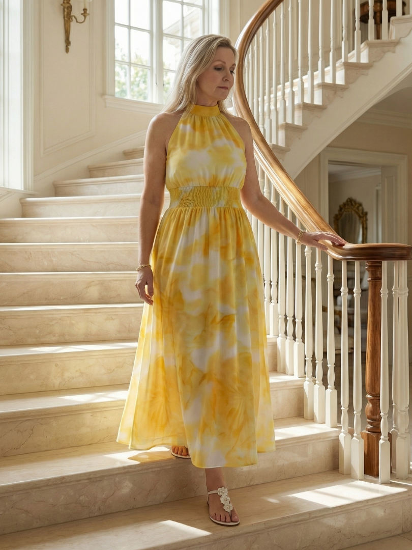 Brielle | V-Neck Short Sleeve Tiered Midi Dress