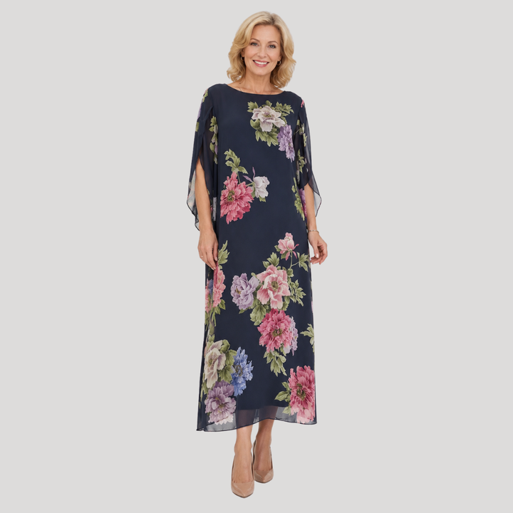Elowen™ | Midnight Blossom Maxi Dress