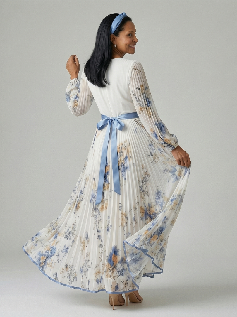 Rielle | Midi Dress with Pleated Wrap Design