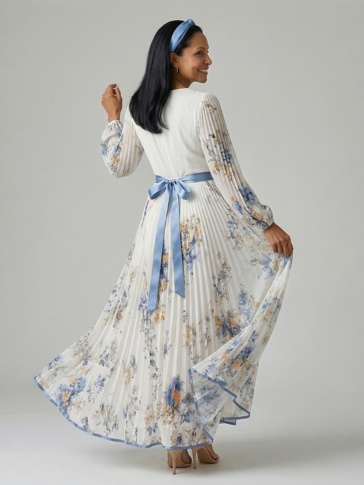 Rielle | Midi Dress with Pleated Wrap Design