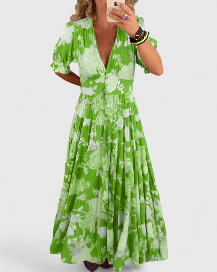 Miriam – V-Neck Floral Dress