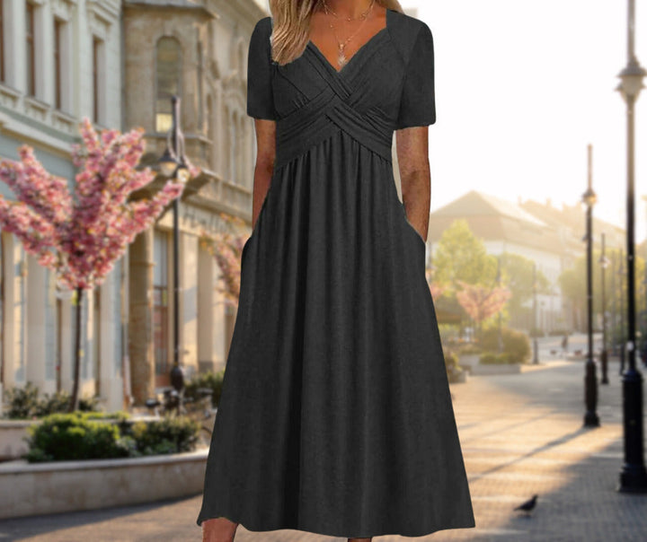 Amalia | Chic Midi Dress with a Wrap Design