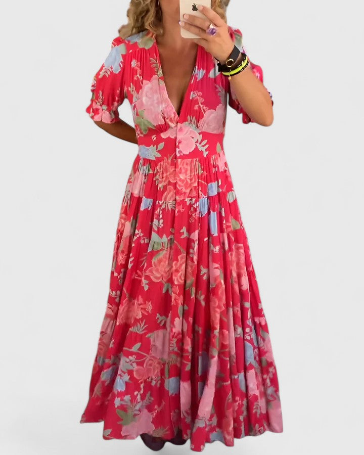 Miriam – V-Neck Floral Dress