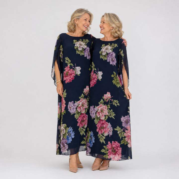 Elowen™ | Midnight Blossom Maxi Dress