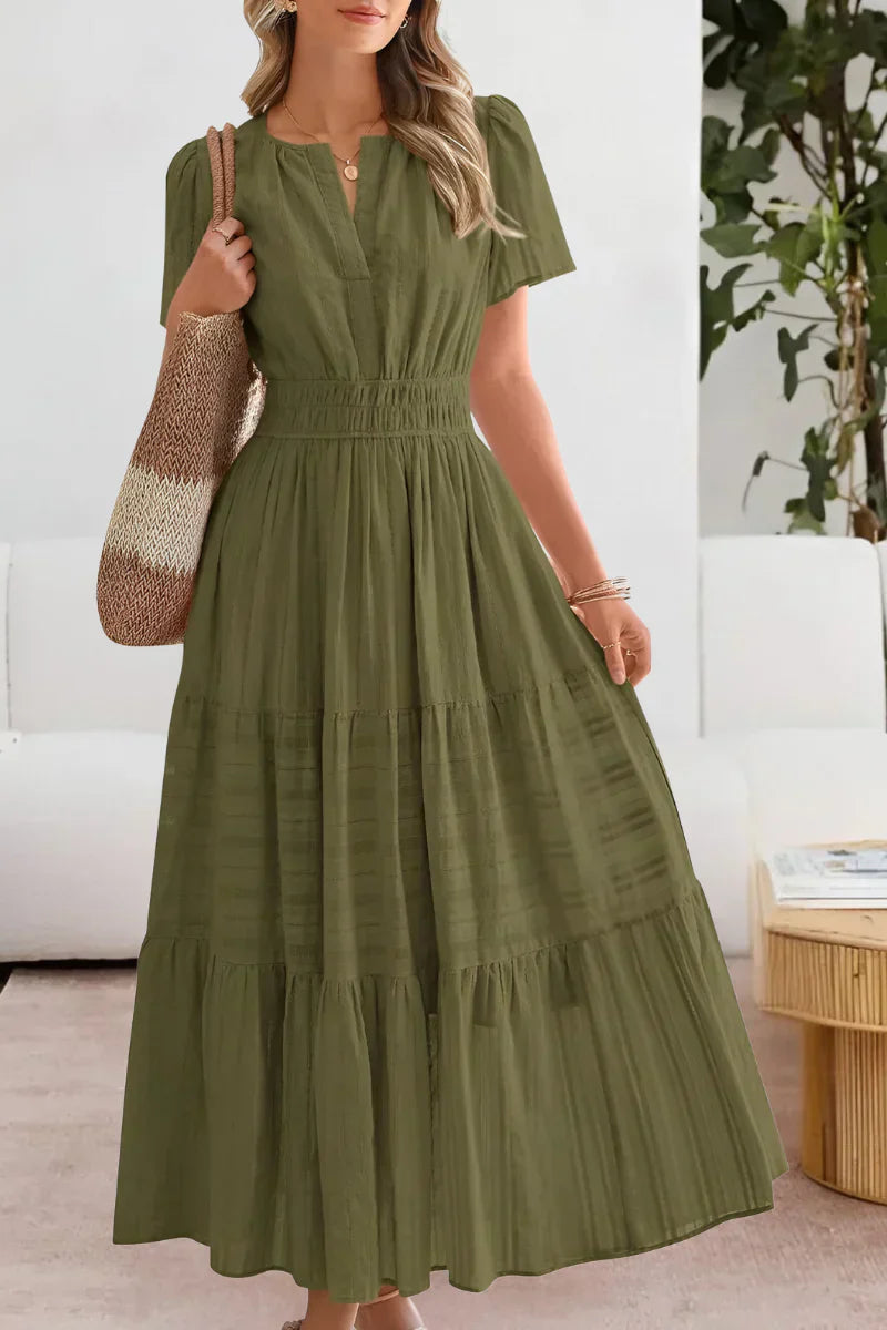 Emma | Gathered Waist Maxi Dress