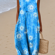 Brianna - Women's Sleeveless Printed Beach Midi Dress Loose