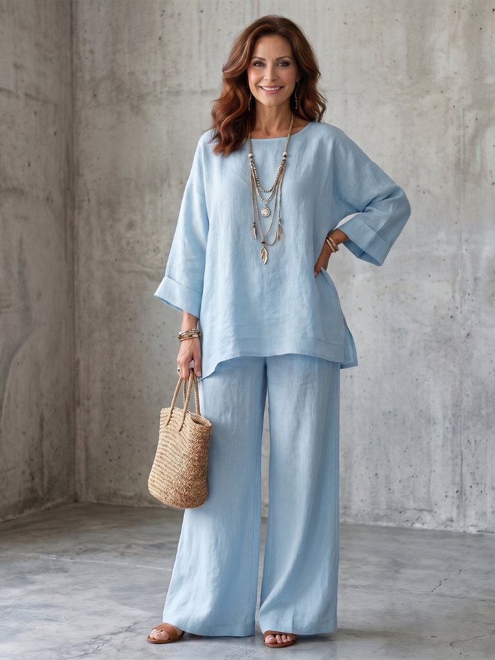 Prue | Oversized Tunic and Wide-Leg Trouser Ensemble