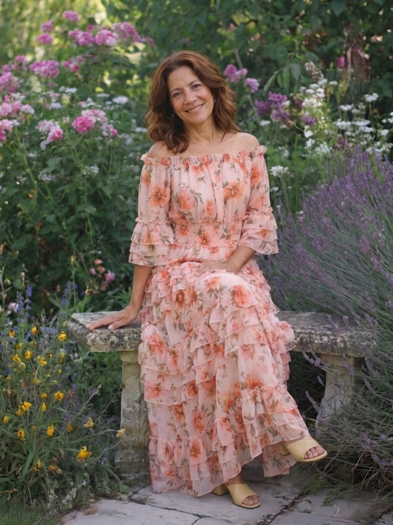 Rosalie | Floral Ruffle Tiered Maxi Dress with Off-Shoulder Design