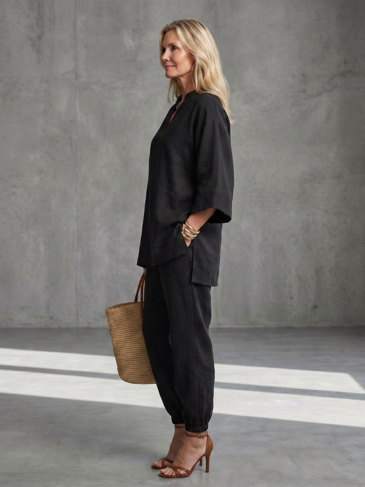 Brielle | V-Neck Short Sleeve Tiered Midi Dress