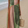 Victoria - Women's Sleeveless Printed Midi Casual Dress