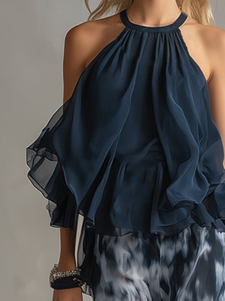 Elise | Elegant and lightweight suit with flowing top and wide trousers