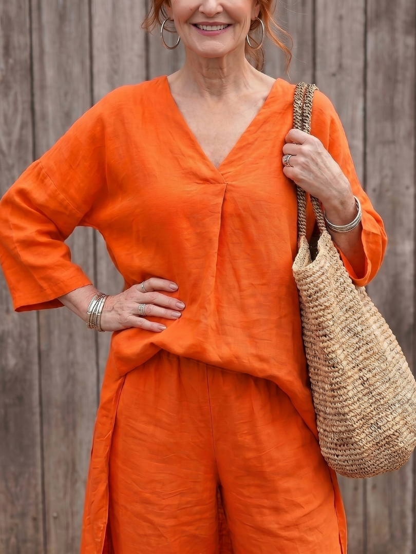 Brielle | V-Neck Short Sleeve Tiered Midi Dress