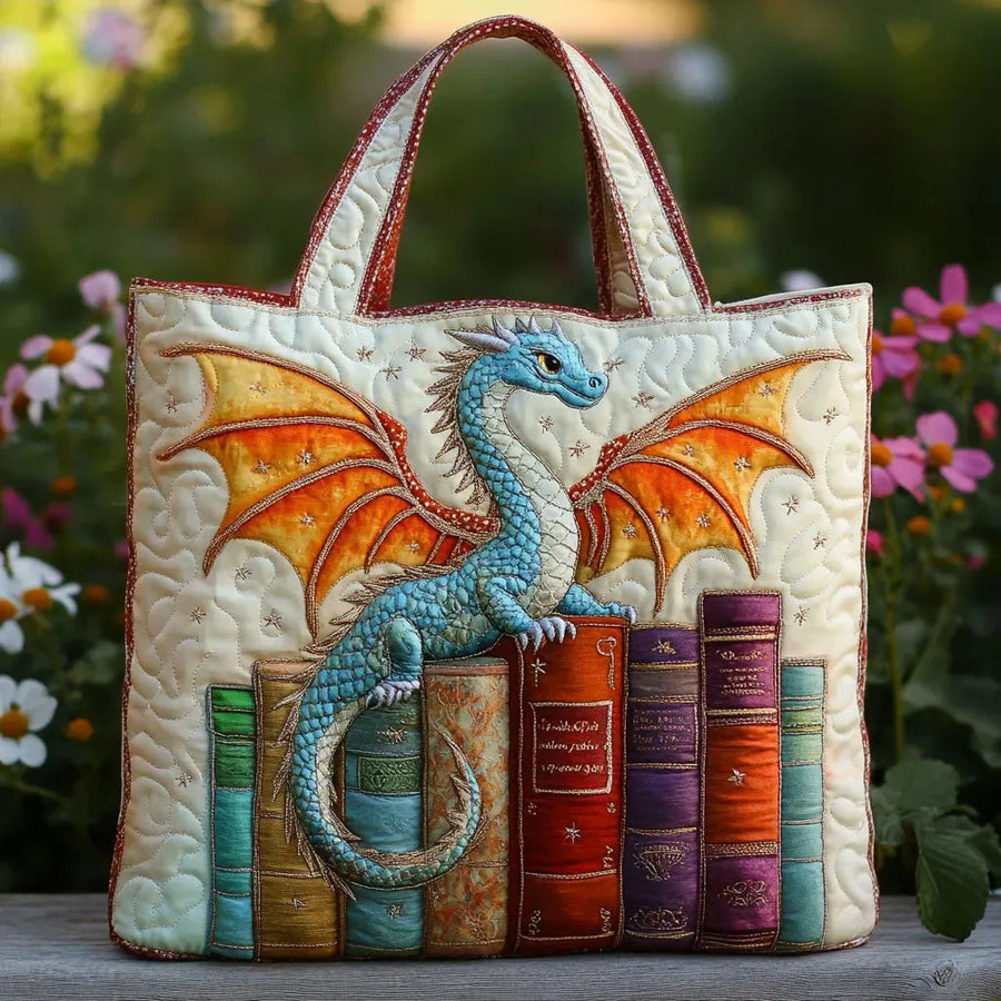 Quilted Bag | Emerald Dragon Book Guardian