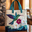 Quilted Bag | Hummingbird and White Flower