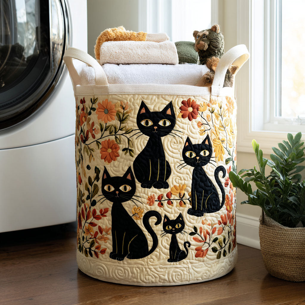 Handmade Cat Design Laundry Basket
