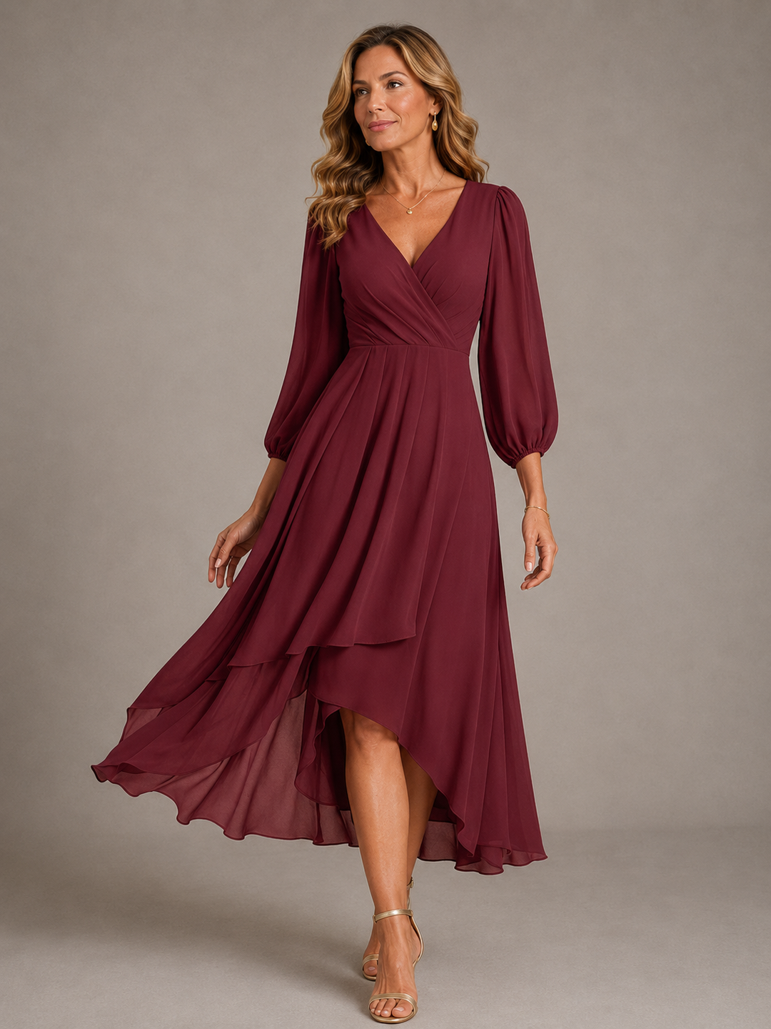 Mia™ | Chic V-Neck Maxi Dress