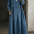Clara | Denim Dress Featuring a Charming Peter Pan Collar