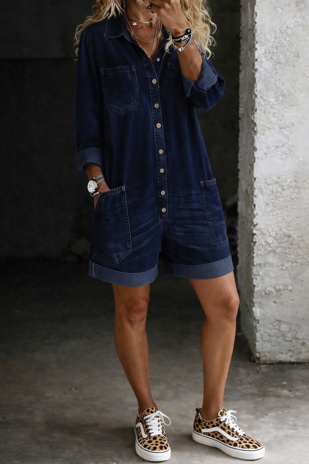 Nora | Casual Denim Short Romper